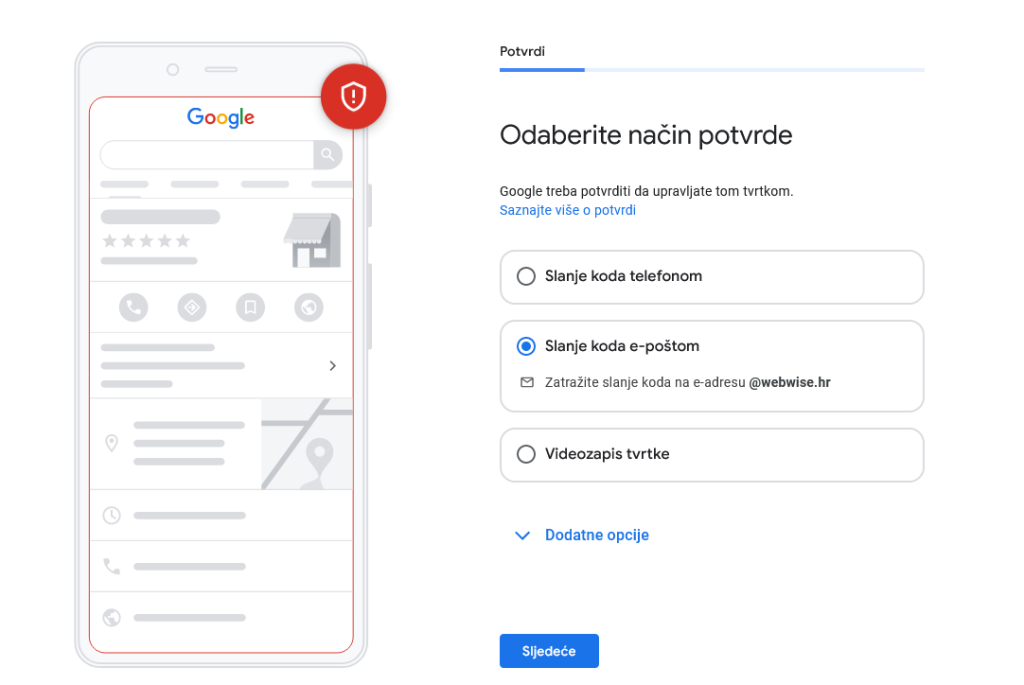 Potvrda profila putem maila