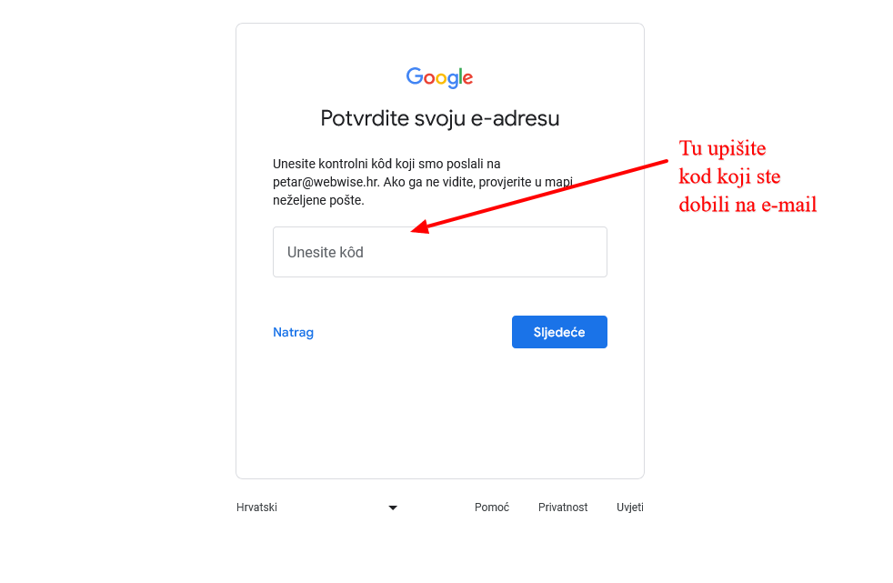 potvrđivanje koda