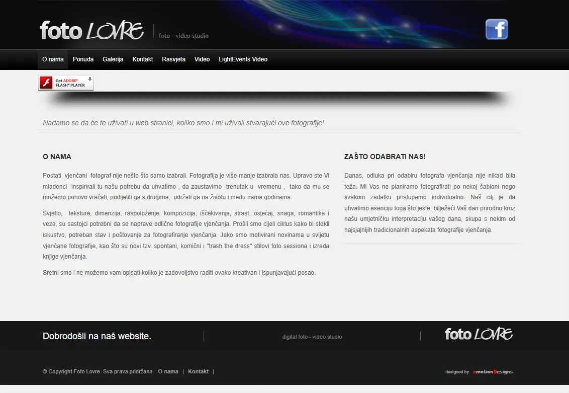 web stranica prije redizajna
