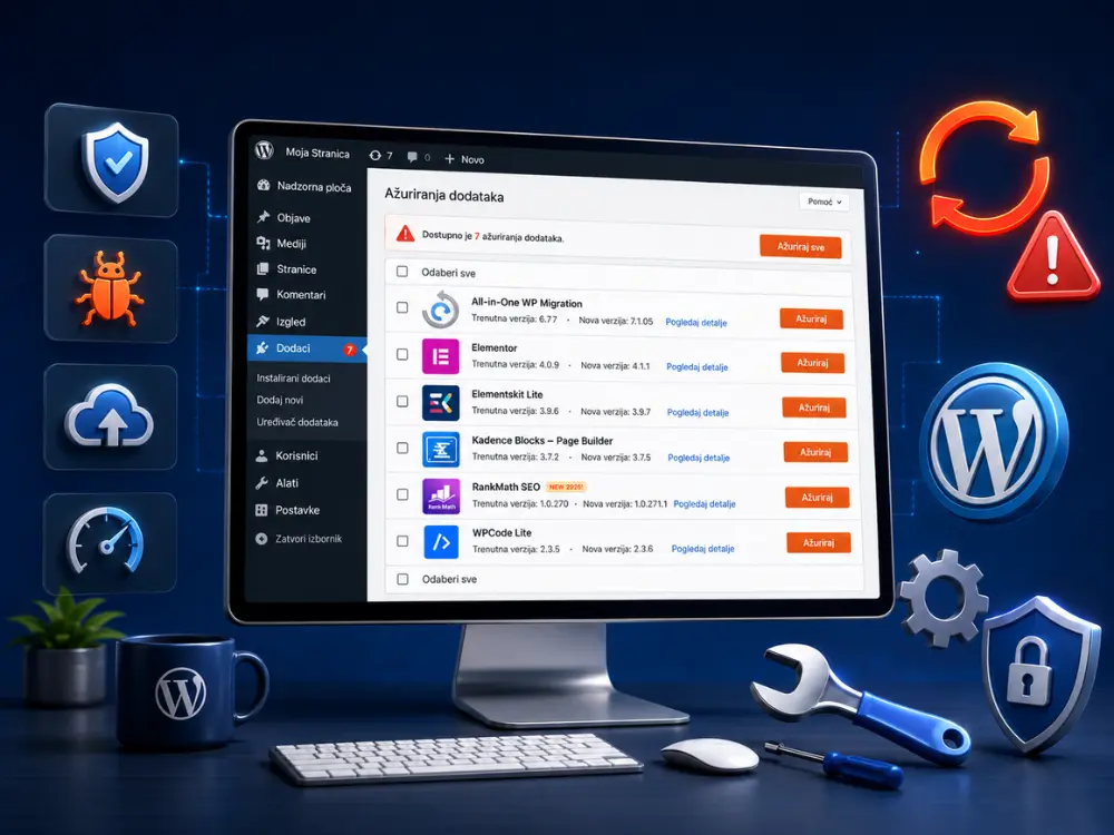 održavanje web stranice web wise neažurirana wordpress web stranica